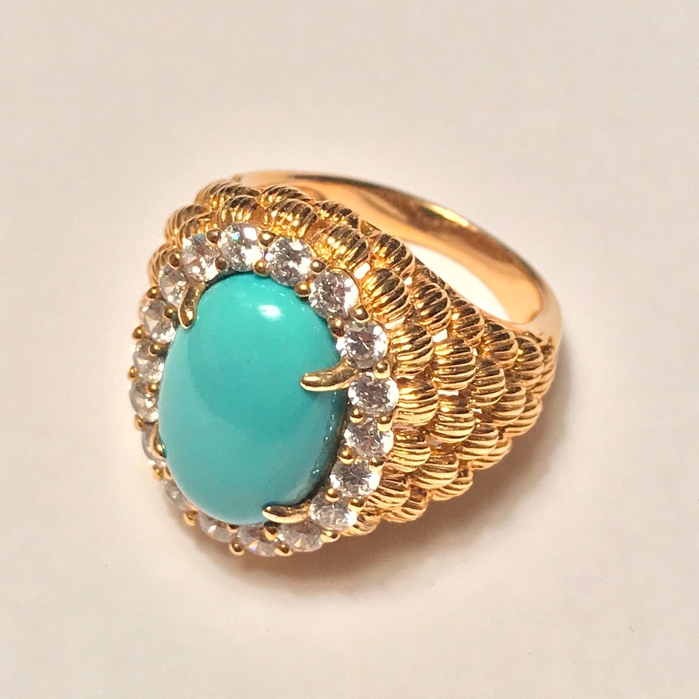 XAVIER ABSOLUTE & TURQUOISE VERMEIL DOMED RING